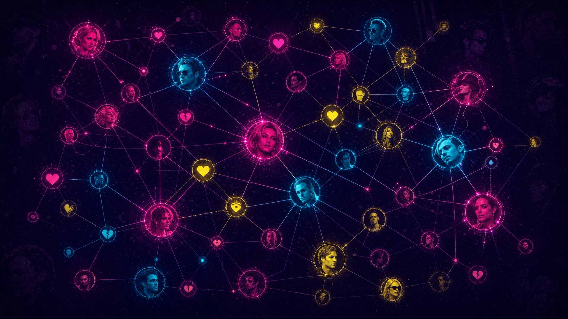 明星关系蜘蛛网图谱前任现任情敌连线示意图